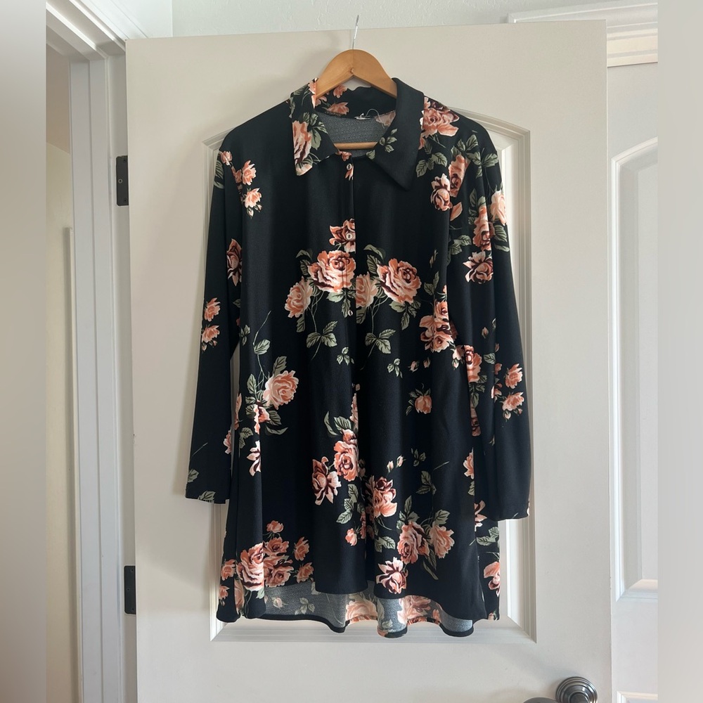 Floral Button-Up Blouse